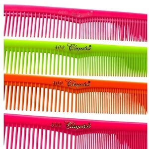 Cleopatra 400 Styling Hair Combs 4 Neon Pink Green Orange 4 Piece‎ Set